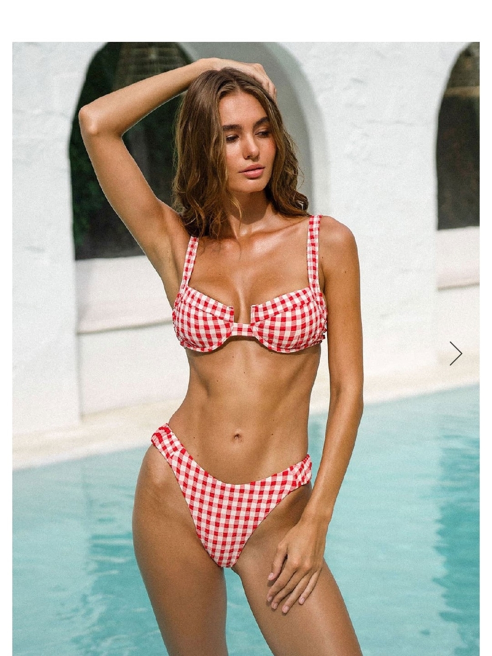 Red Gingham Underwire Bikini Set - Women Swim
